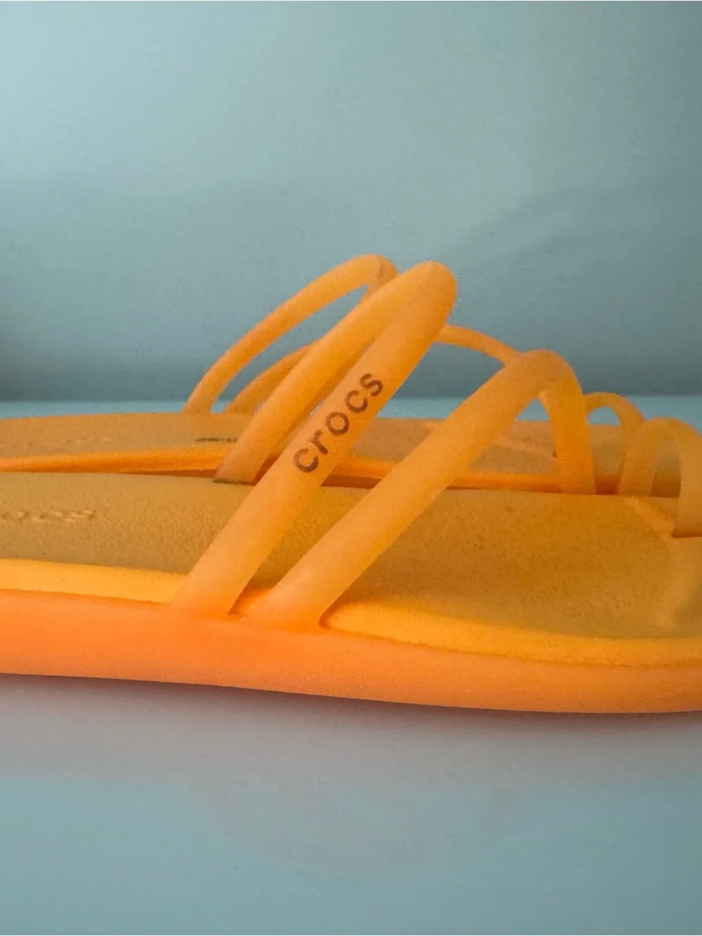 CROCS Women's Strappy Toe-Loop Slide Sandals in Orange 9W